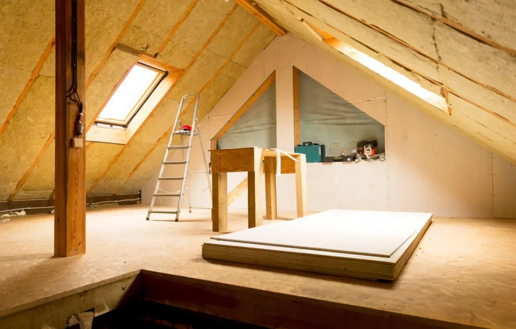 Installing insulation in loft